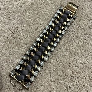 Stella and dot ribbon and rhinestone bracelet